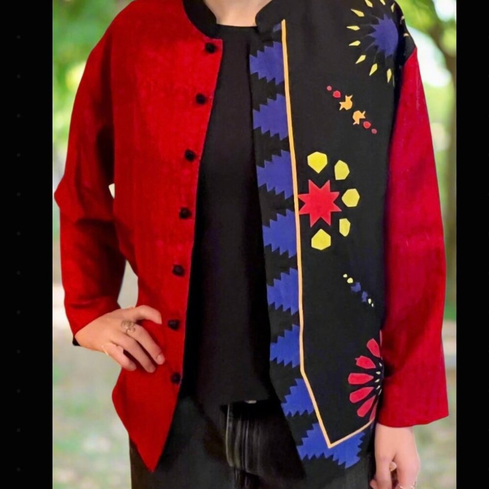 Chico's silk, button down top/jacket
